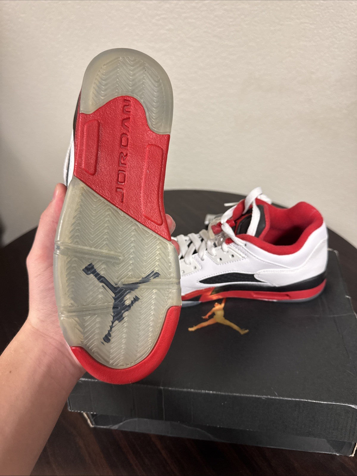 Jordan Air Jordan 5 Retro Low GS White Red Black Boys Sneakers US Size 5Y