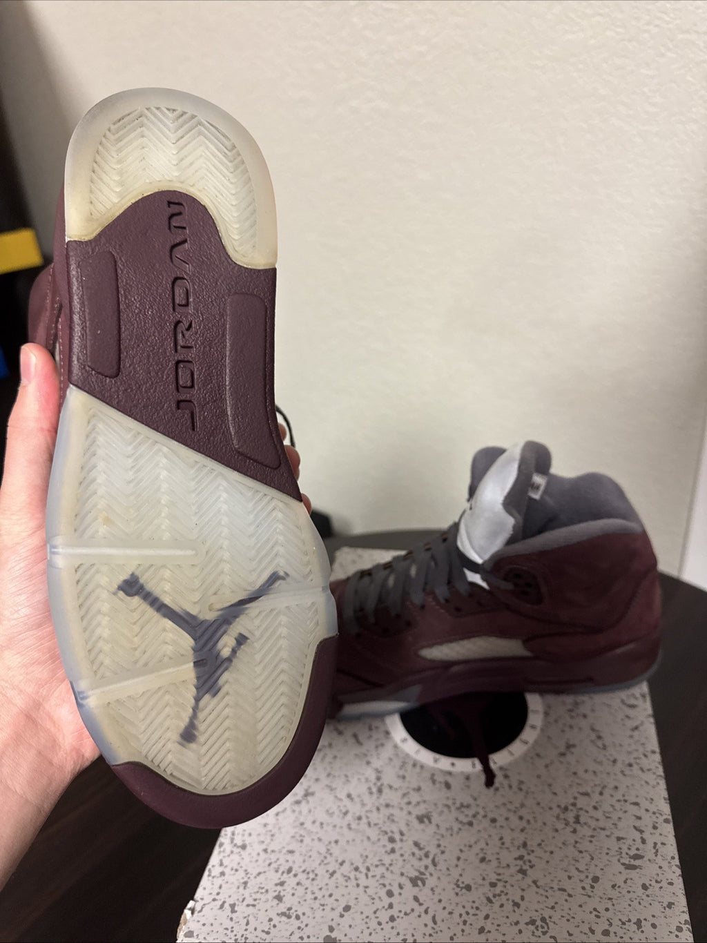 Nike Air Jordan 5 Retro SE Burgundy 2023 GS FN4233-600 Size 6.5Y Sneakers