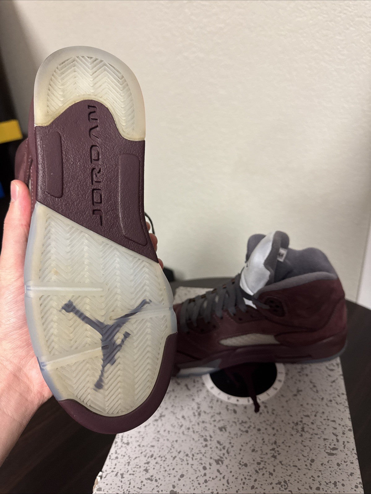 Nike Air Jordan 5 Retro SE Burgundy 2023 GS FN4233-600 Size 6.5Y Sneakers