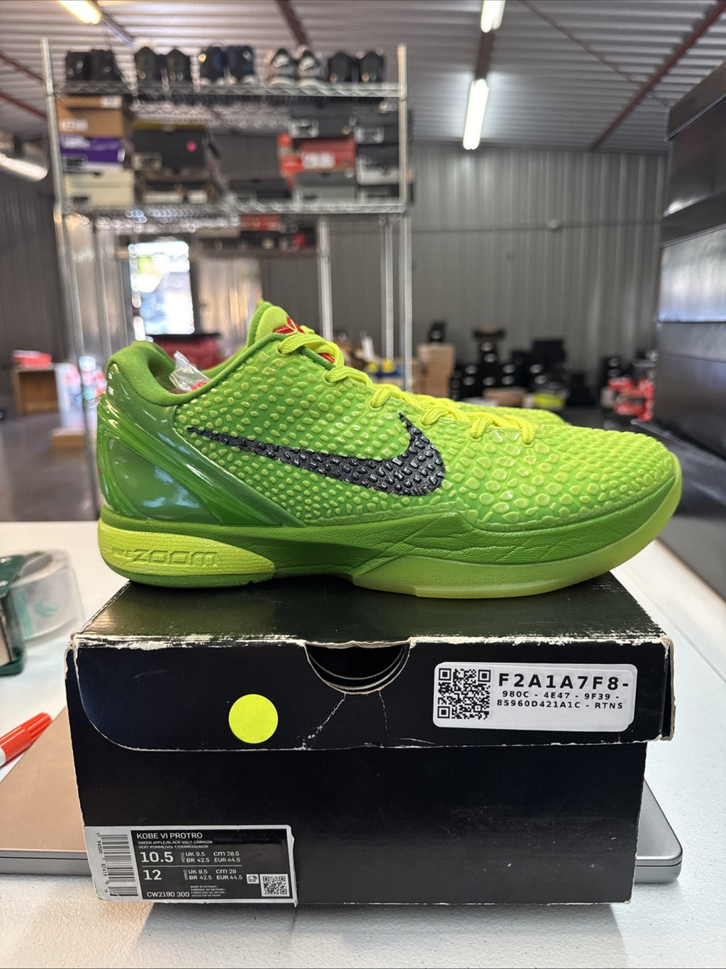 Size 10.5- Nike Kobe 6 Protro Grinch