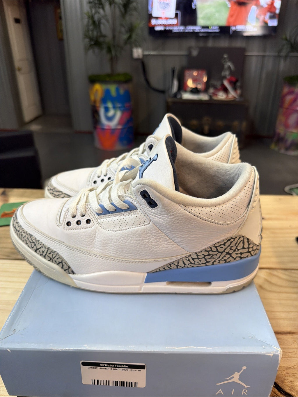 Nike Air Jordan 3 Retro UNC 2020 Sneakers Size10 CT8532-104