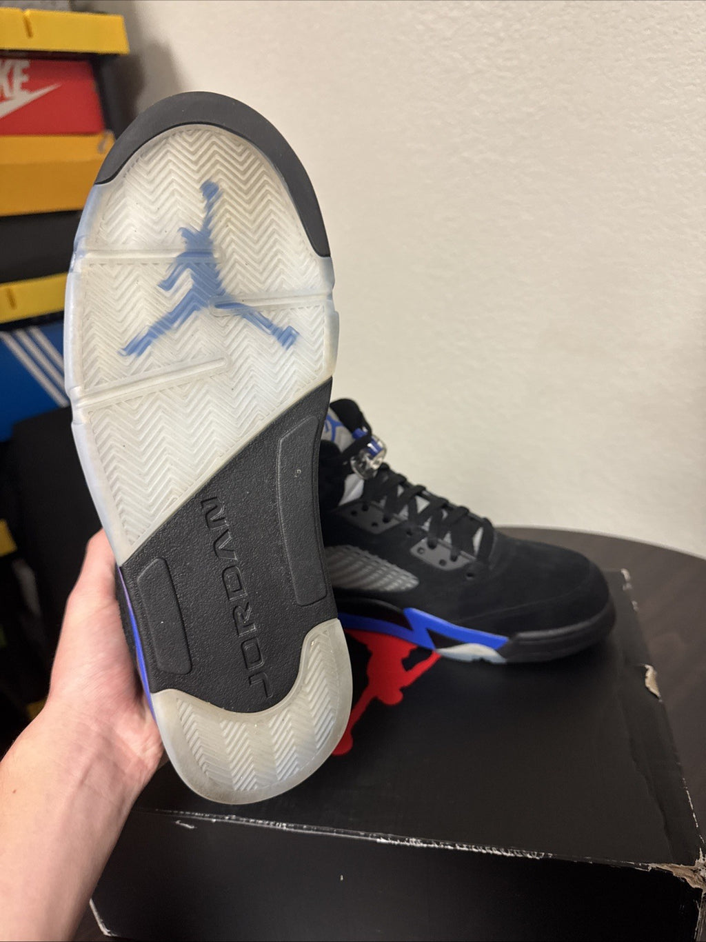 Size 12 M - Air Jordan 5 Retro “Racer Blue” Black/Blue  |   WORN ONCE