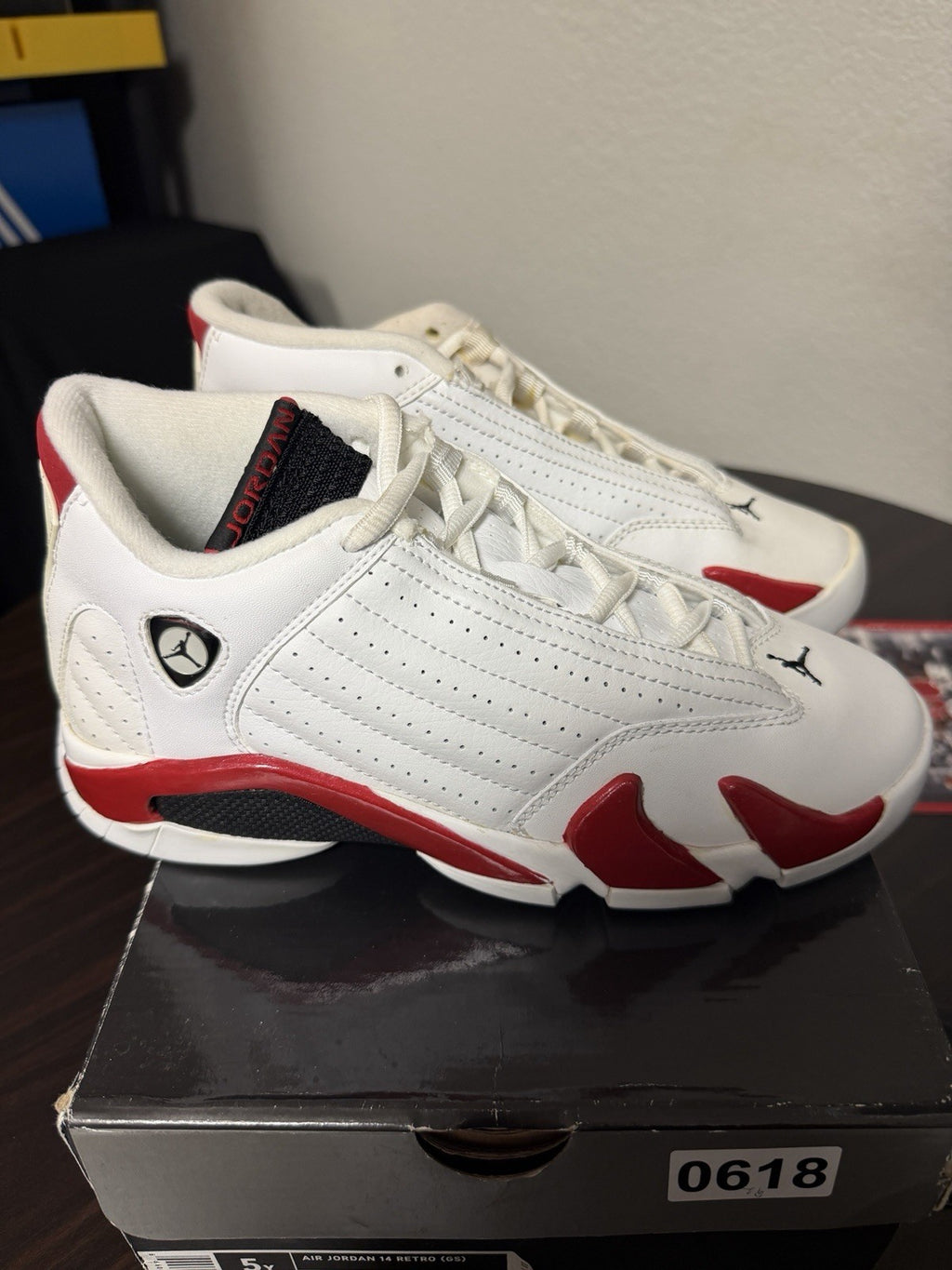 NIKE AIR JORDAN XIV 14 RETRO GS CANDY CANE CHICAGO RIP HAMILTON RED 5Y