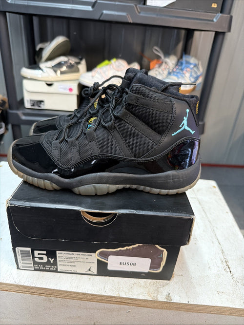 Air Jordan 11 Retro Gamma Blue Sneakers Black Patent Leather