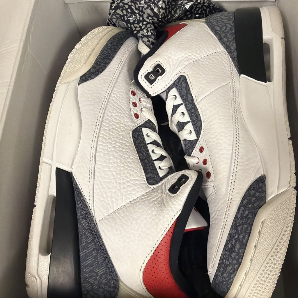 Nike Air Jordan 3 SE Fire Red Denim 2020 Shoes Size 9