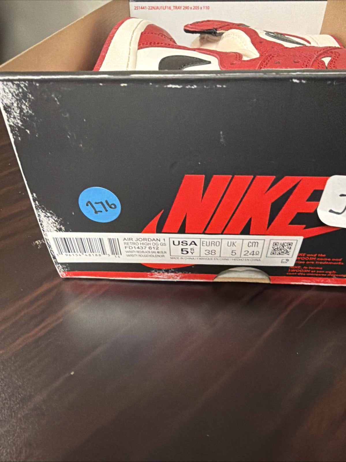 Air Jordan 1 Retro High OG "LOST AND FOUND" 2022-Size 5.5 Y(GS) Complete Box