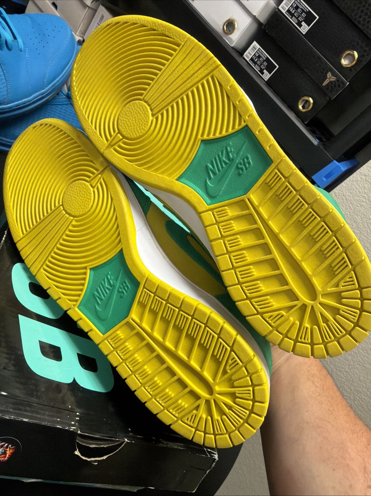 Size 14 - Nike SB Dunk High Pro SB Oakland Athletics 305050-337 Preowned