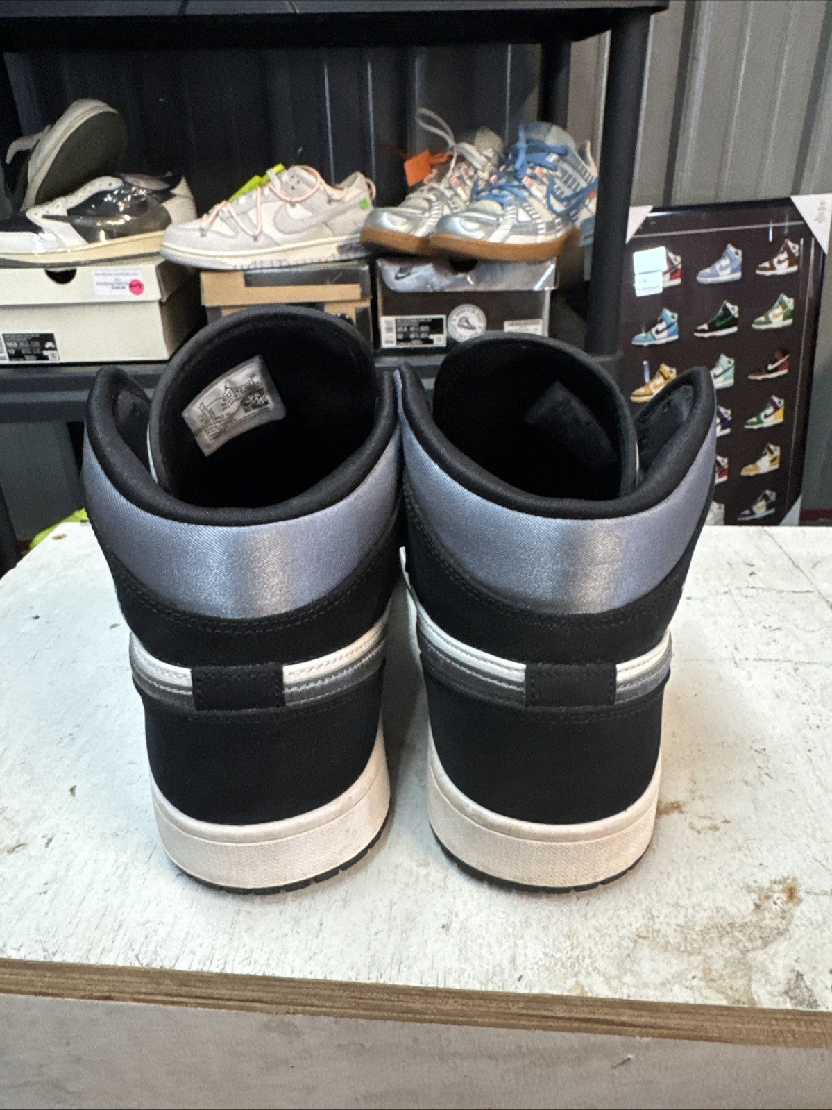 Size 10 Nike Air Jordan One Mid Se Satin Grey Toe | Replacement Box