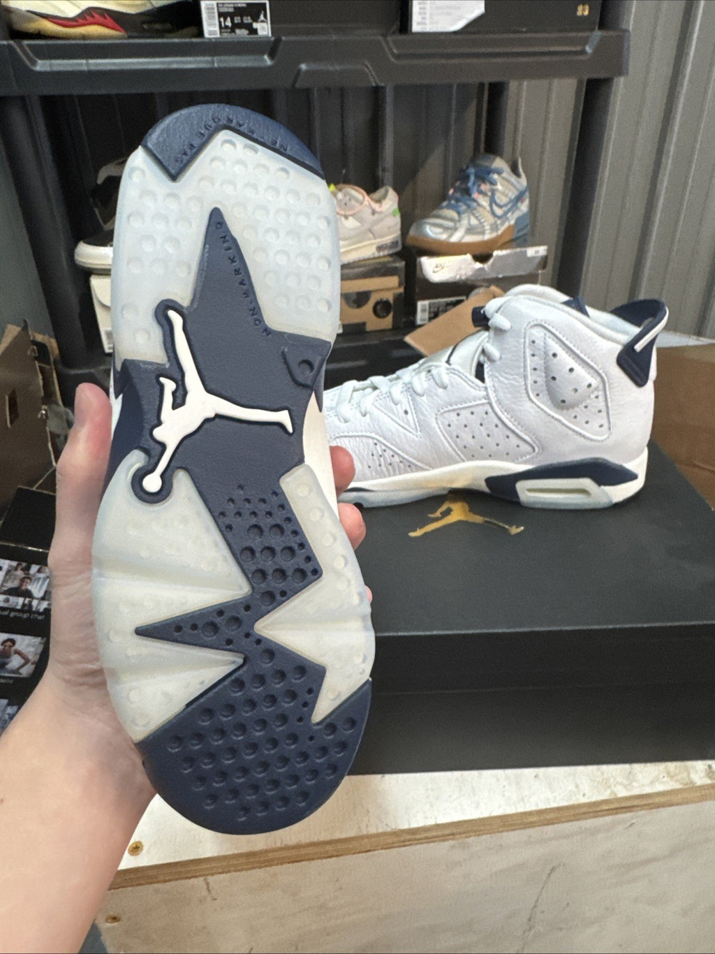 Size 5.5y - Nike Air Jordan 6 Retro GS "Midnight Navy"