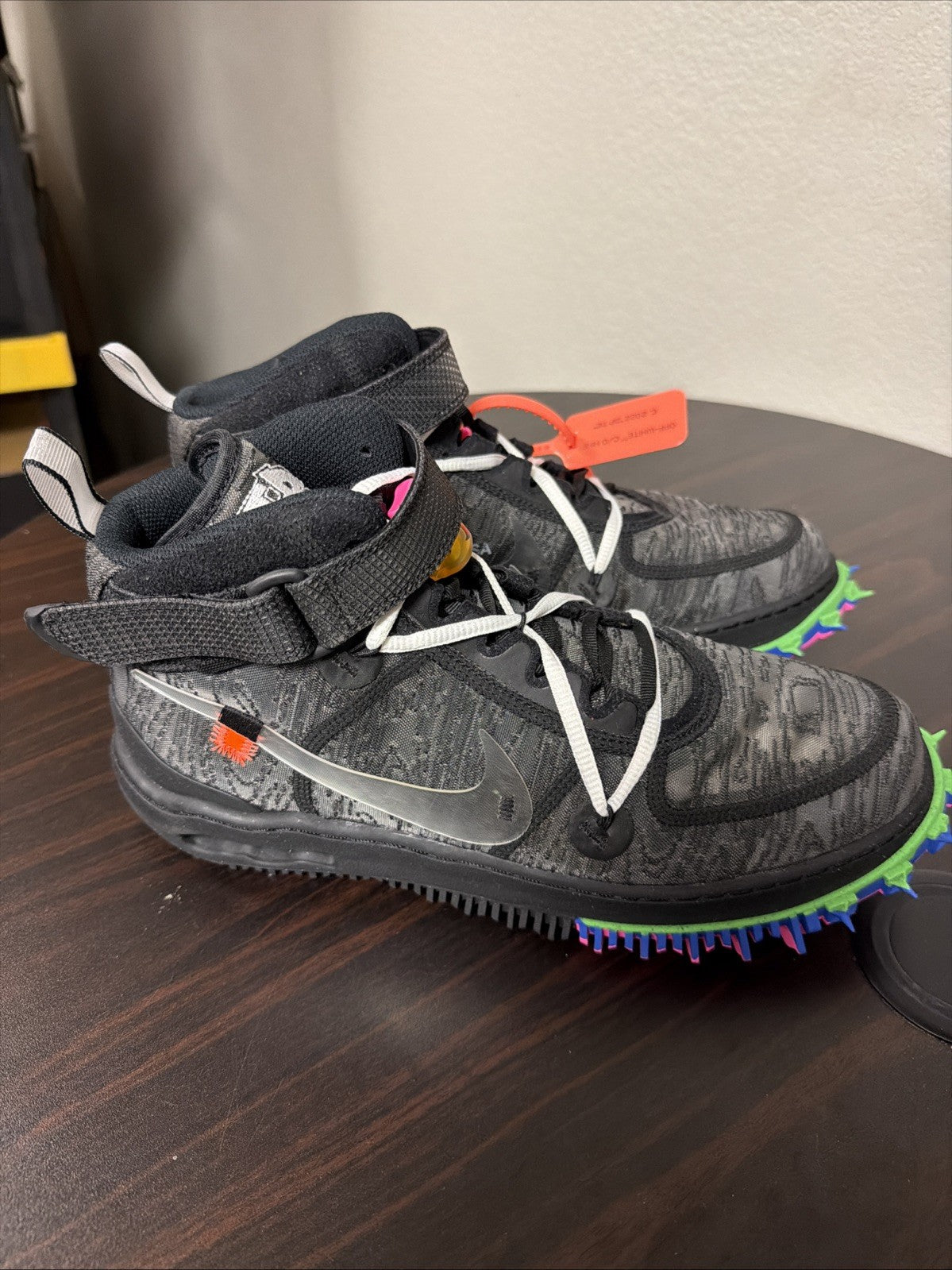 Nike Air Force 1 Mid x OFF WHITE Black Sneakers, Size 13 BNIB DO6290-001