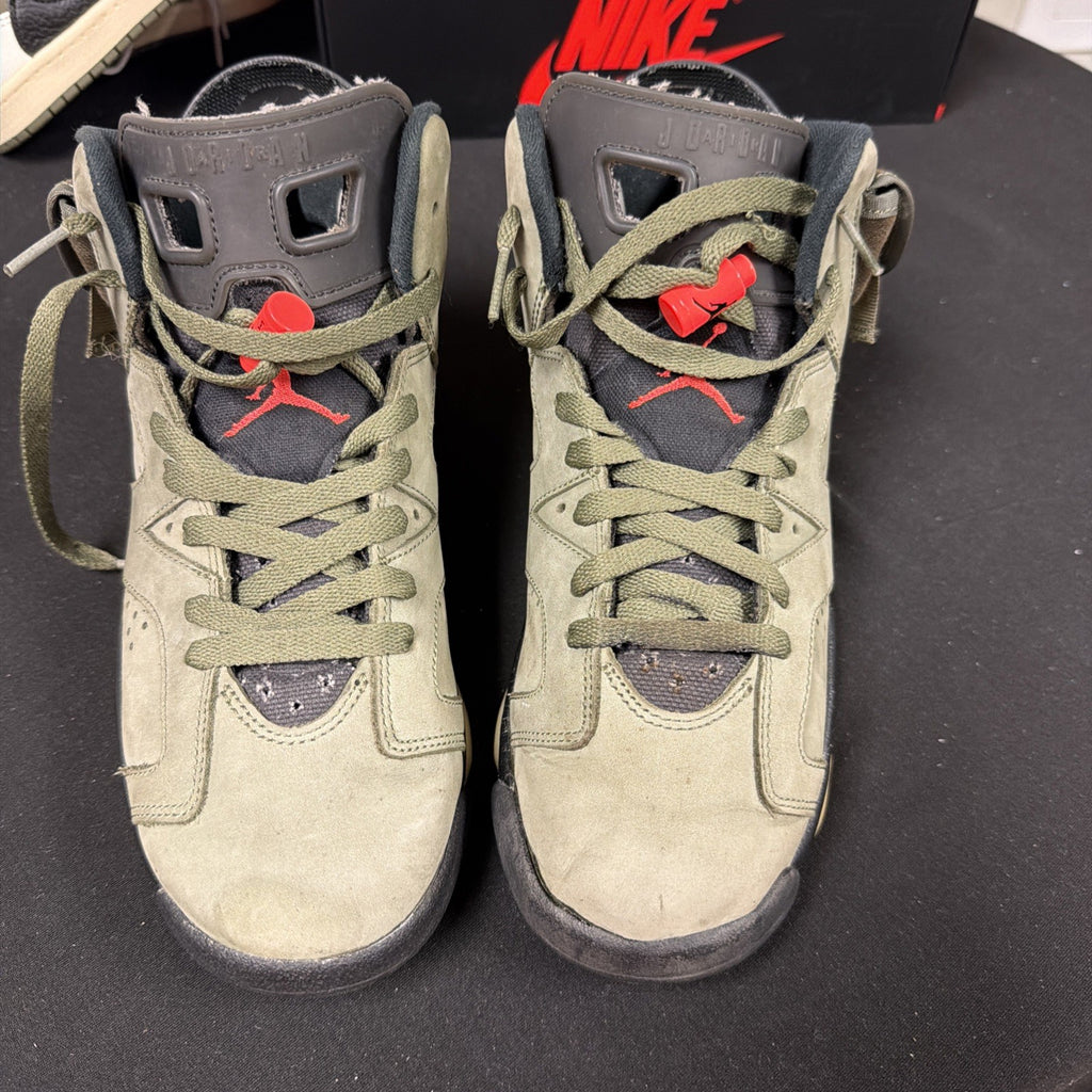 Nike Air Jordan 6 Travis Scott Olive Green Size 7 Pre-Owned