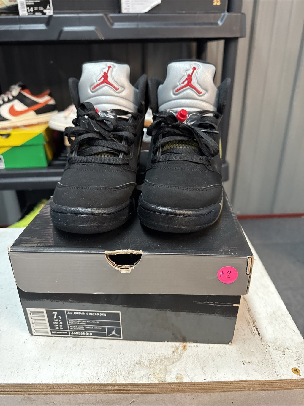 Size 7y - Nike Air Jordan 5 Retro “Black Metallic” (2007)