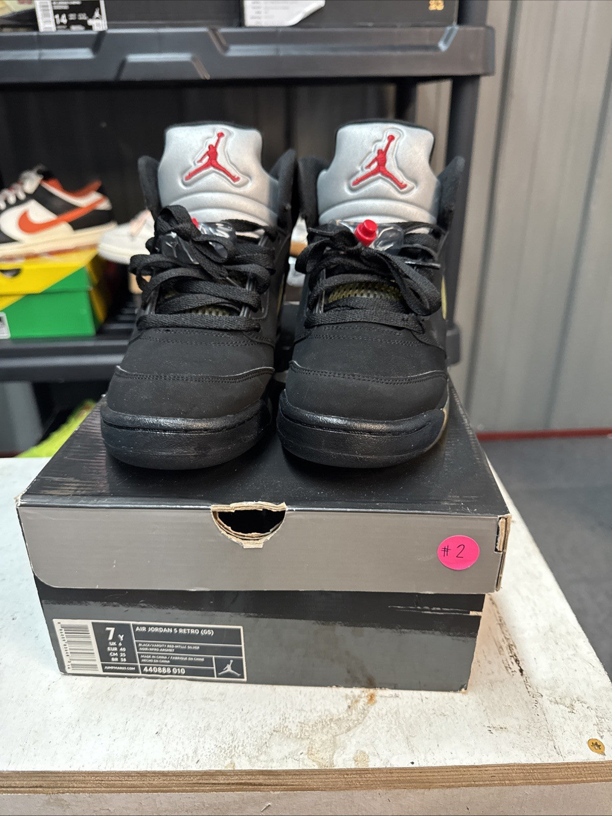 Size 7y - Nike Air Jordan 5 Retro “Black Metallic” (2007)