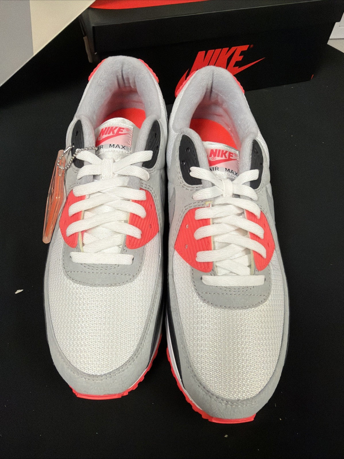 Nike Air Max 90 Infrared CT1686-100 Gray/White/Black/Pink Low Top Sneaker w/ Box