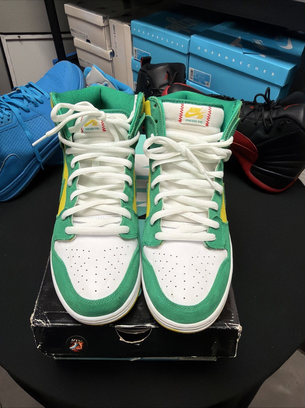 Size 14 - Nike SB Dunk High Pro SB Oakland Athletics 305050-337 Preowned