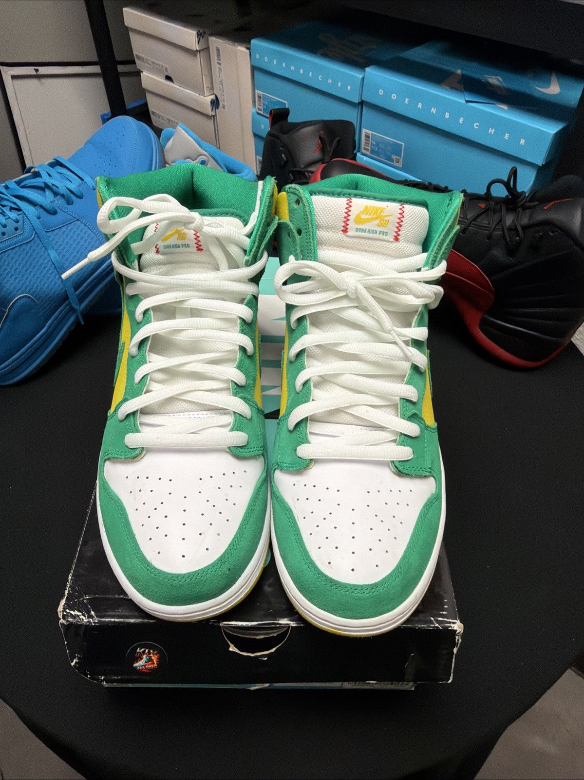 Size 14 - Nike SB Dunk High Pro SB Oakland Athletics 305050-337 Preowned