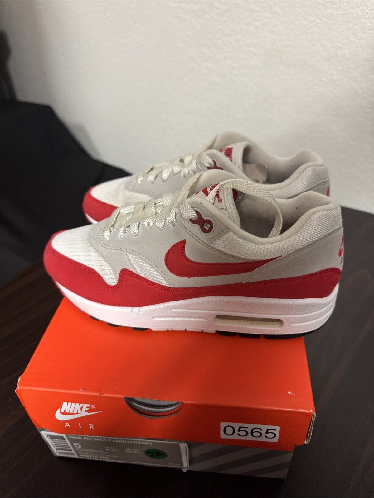 Size 5 - Nike Air Max 1 OG Anniversary - University Red