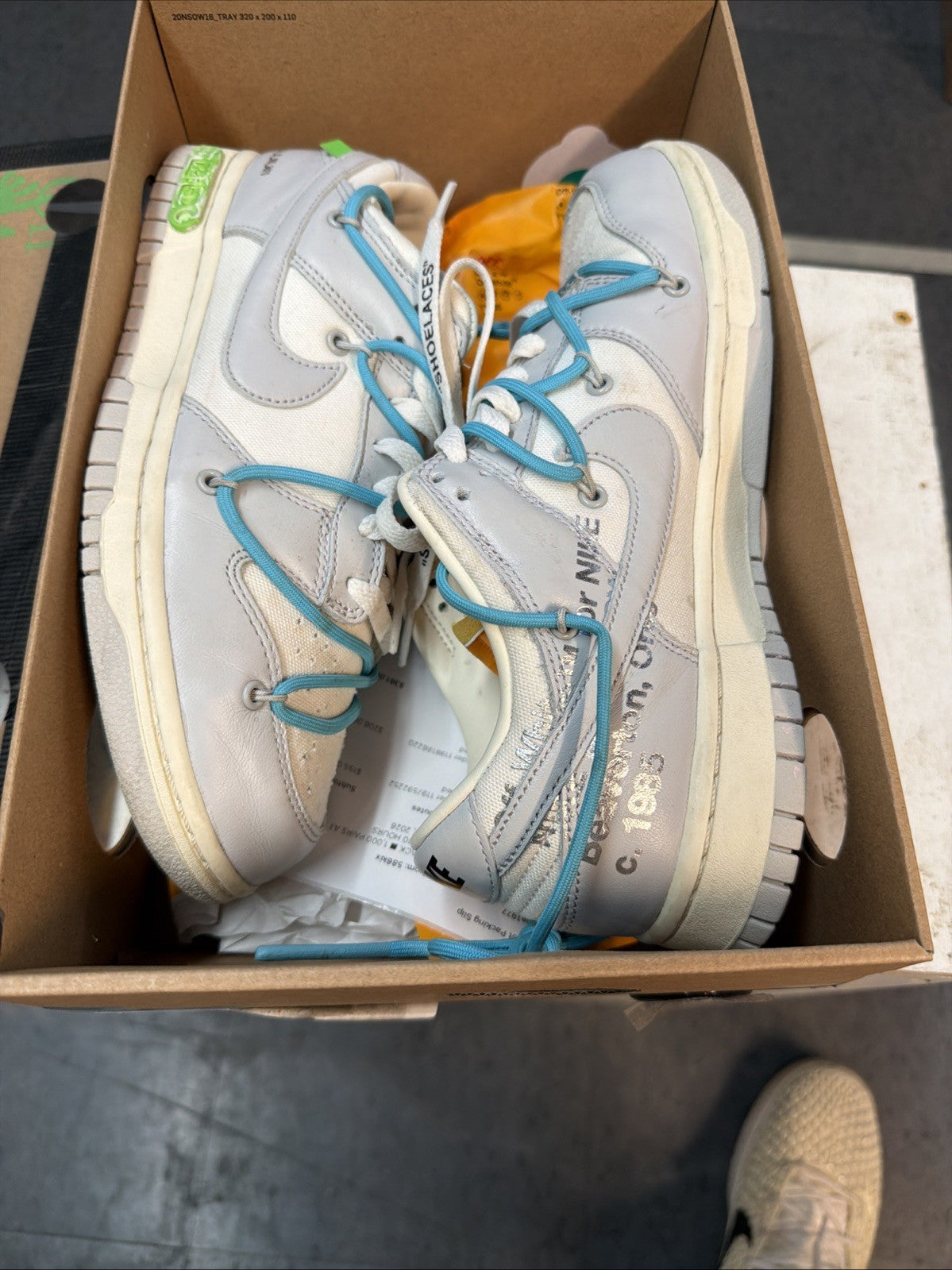 Size 7.5 - Nike Dunk Low x Off-White ‘Lot 02 of 50’ Grey Mens DM1602-115 (Clean)