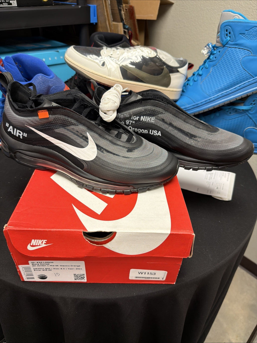 Off-White Nike Air Max 97 Black Mens Size 10 AJ4585-001 Virgil Abloh