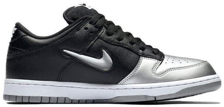Nike SB Dunk Low Pro Supreme Jewel Swoosh Silver QS Men’s Size 9.5 Sneakers