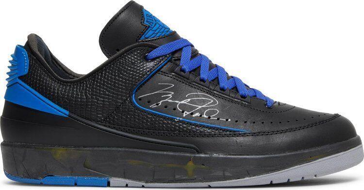 Off-White x Air Jordan 2 Retro SP Low Black Varsity Royal DJ4375 004 Size 9 Used